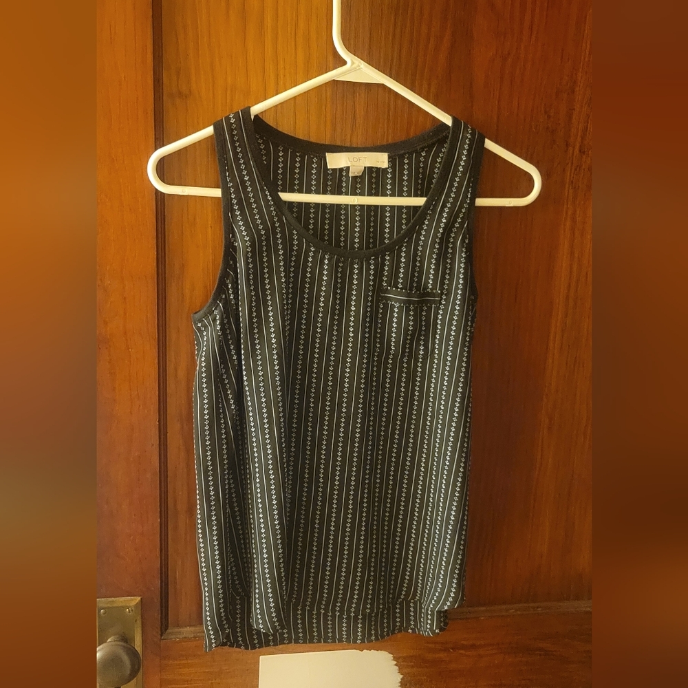 LOFT Black and White Patterned Sweater